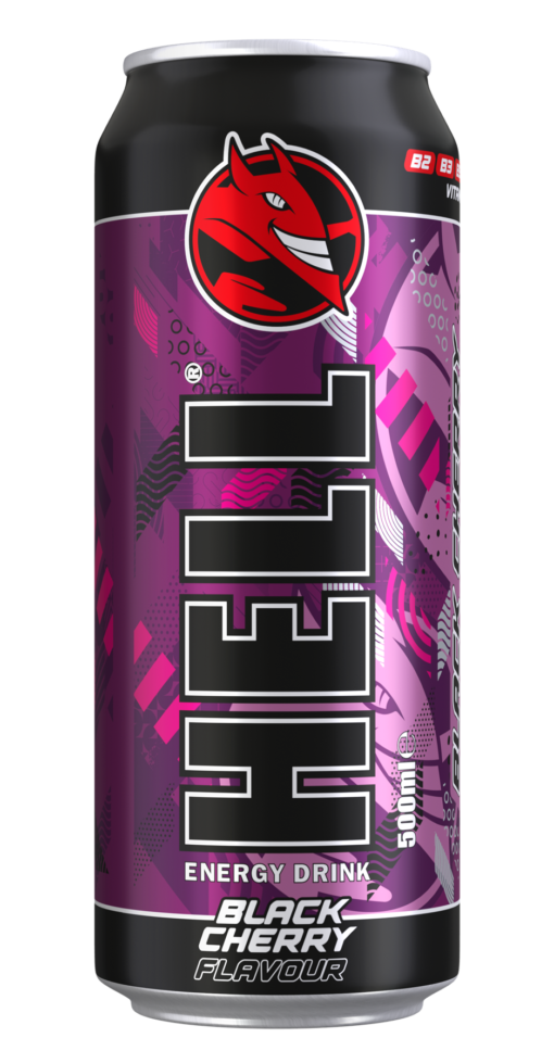 Hell Energy Drink BLACK CHERRY 24 x 500ml Cans Choose Flavour Caffeine B Vitamins Vegan