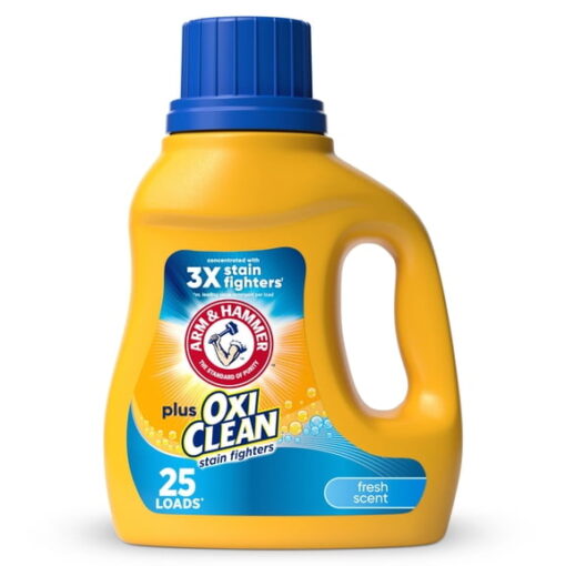 ARM & HAMMER Plus OxiClean Ultra Stain Fighters Liquid Laundry Detergent, Fresh Scent, 32.5 Fl Oz