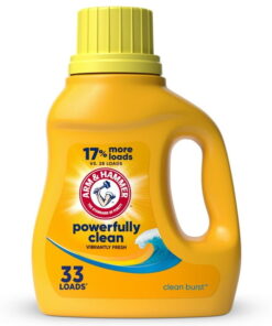 ARM & HAMMMER Liquid Laundry Detergent Soap, Clean Burst Fresh, 33 fl oz, 33 Loads