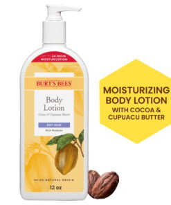 Burt's Bees Butter Body Lotion for Dry Skin with Cocoa and Cupuau, 12 oz
