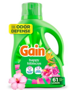 Gain-LQ-Happy-Hibiscus-81oz_c1750a05-678c-4cfe-b907-fca3dbf2e44c.da94dcbbf63d7c80959c996c58aea88f.jpeg Gain Laundry Detergent Liquid, Now with Odor Defense, Happy Hibiscus Scent, 81 fl oz, 61 Loads