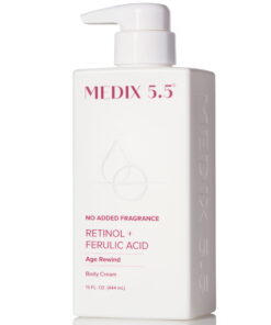 Medix 5.5 Fragrance Free Retinol Body Cream. Anti-Aging Cream for Wrinkle Reduction and Crepey Skin. 15 fl oz