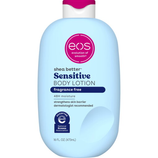 eos-Shea-Better-Body-Lotion-for-Dry-Skin-Fragrance-Free-Made-for-Sensitive-Skin-16-fl-oz_1086584e-dbf6-41dd-9f5c-daa970a5507d.fb8732200a8640f2f0e4748723735f26-scaled-1.jpeg eos Sensitive Skin Body Lotion, 48 Hour Moisturizing Daily Body Moisturizer for Dry Skin with Shea Butter, 16 oz