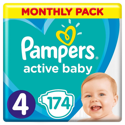 Pampers Baby-Dry Size 4 – 174 Diapers (Mega Pack)